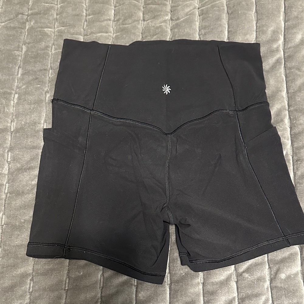 Athleta black size small salutation shorts 5” inseam